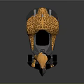 Leopard Print Go Kart Design With Black Seat And Golden Accents Details