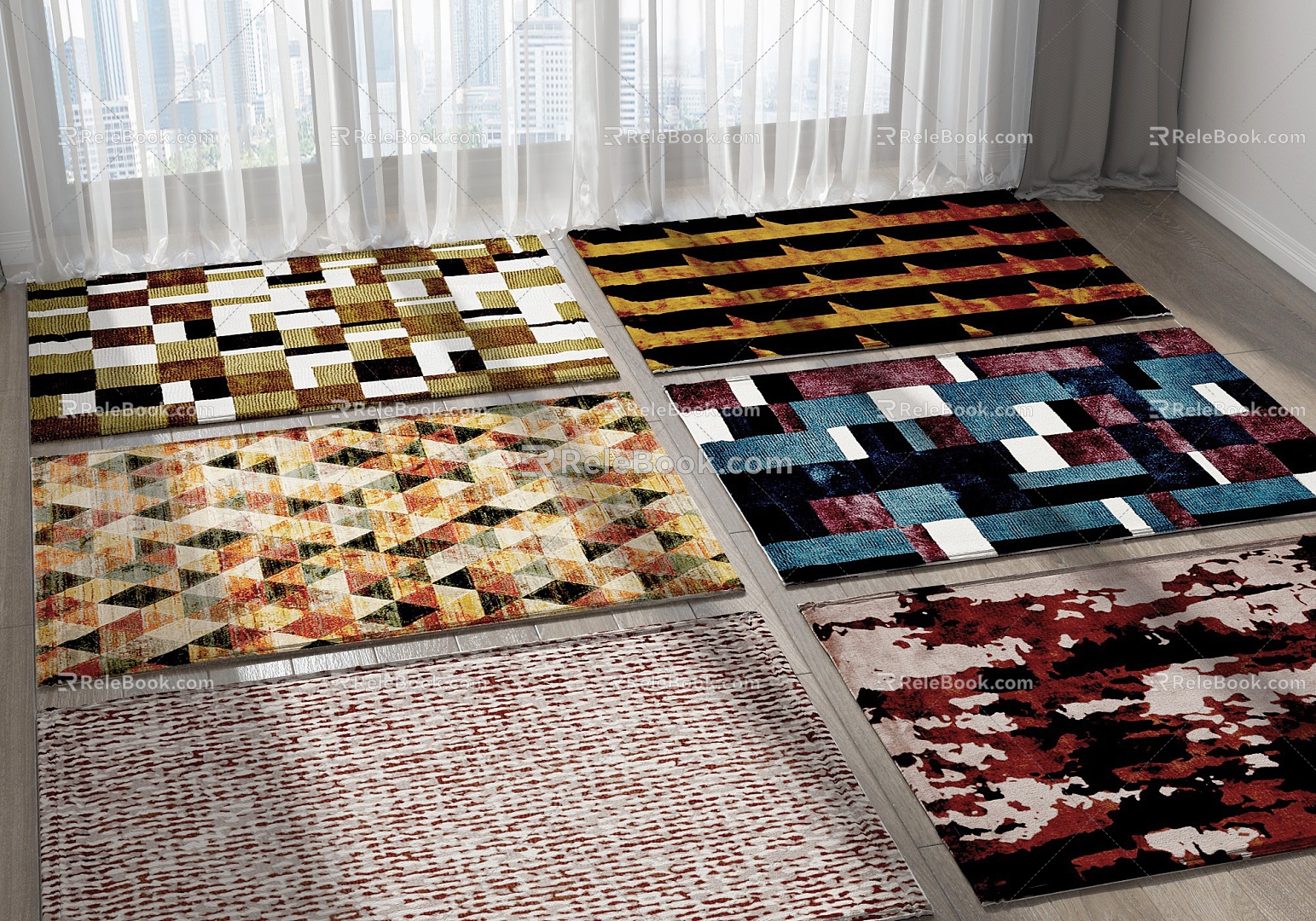 Modern carpet combination 3d model