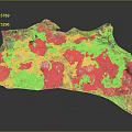 Natural Geological Landscape Cross Section Featuring Green Vegetation Rocks And Soil Layers
