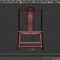 Traditional Chinese Wooden Single Chair With Carved Backrest And Woven Seat