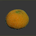 Fresh Ripe Orange Fruit with Smooth Textured Skin Green Stem on Black Reflective Surface