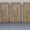 Three Wooden Swing Doors With Natural Branch Design For Home Decor