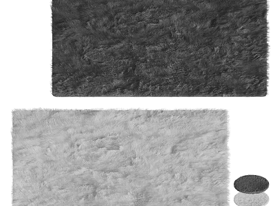 Round Area Rugs In Various Colors And Textures 3d model