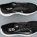 Black And White Running Shoes With Mesh Upper Breathable Athletic Design