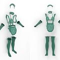 Green Doll Clothes Set With Top Gloves Stockings And Headband