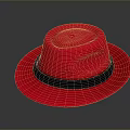Stylish Red Felt Hat With Black Band For Daily Fashion Accessory