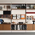 Middle Ancient Modern Bookshelf Middle Ancient Track Bookshelf Decorative Rack Storage Rack Book Ornaments 3d model