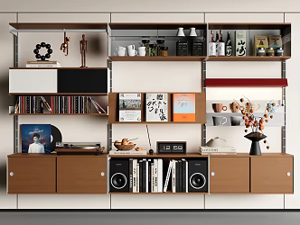 Middle Ancient Modern Bookshelf Middle Ancient Track Bookshelf Decorative Rack Storage Rack Book Ornaments 3d model