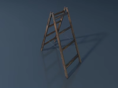 Sturdy Wooden Ladder Playground Equipment For Kids Outdoor Climbing Fun 3d model