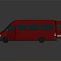 minibus minivan driverless bus school bus van box car 3d model