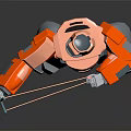 Orange and Gray Autobot Robot with Mechanical Structure and Articulated Limbs in Standing Pose