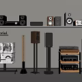 Modern Audio Bluetooth Audio Subwoofer Vertical Audio Amplifier Speaker 3d model