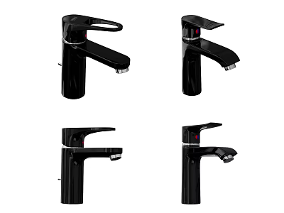 Modern Black Faucet Design With Sleek Single Handle And Contemporary Finish 3d model
