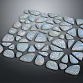 Natural Gray Irregular Shaped Stones With Rough Texture On Dark Background