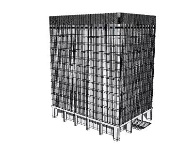 Modern High Rise Office Building Architectural Design With Glass Curtain Wall Exterior Windows 3d model