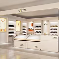 PATEVA Specialty Store Interior Design With White Display Cabinets Shelves And Counter