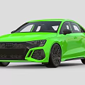 Green Sporty Sedan With Modern Black Grille And Sleek Exterior Design