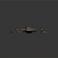 Vintage Style Quadcopter Drone 3D Model With Metallic Frame And Rotors