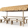 Chinese-style thatched cottage thatched pavilion Chinese-style rest pavilion viewing pavilion wooden pavilion 3d model