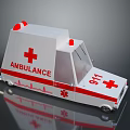 White Ambulance Vehicle With Red Cross Logo 911 Emergency Number And Heartbeat Line Design