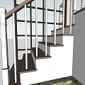 Contemporary Staircase Design With Wooden Steps White Railings Black Framed Windows And Gravel Floor