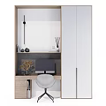 Modern desk and chair combination computer desk and chair 3d model