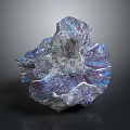 Wood Stone Decorative Piece With Blue Purple Shimmer And Textured Surface