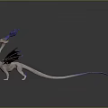 Detailed Winged Dragon Sculpture With Blue Purple Accents Light Body Red Wings And Long Tail