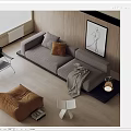 Modern Sofa Coffee Table Combination Multi-person Sofa Lazy Sofa Leisure Chair 3d model