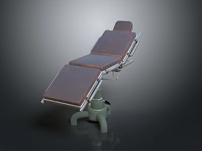 Adjustable Medical Examination Table With Leather Surface And Metal Frame Green Base 3d model