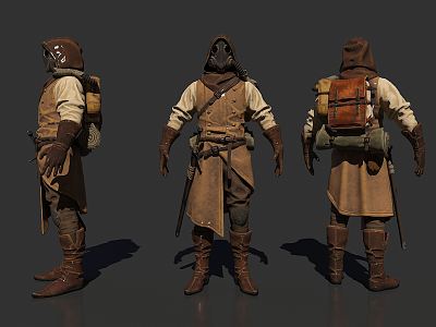 Modern game character soldier model