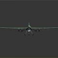 Green Camouflage Military Drone With Long Wings Landing Gear And Sensors