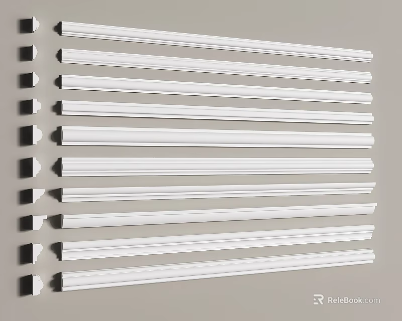 Various Styles Of Plaster Cornice For Interior Decoration And Home Renovation 3d model 