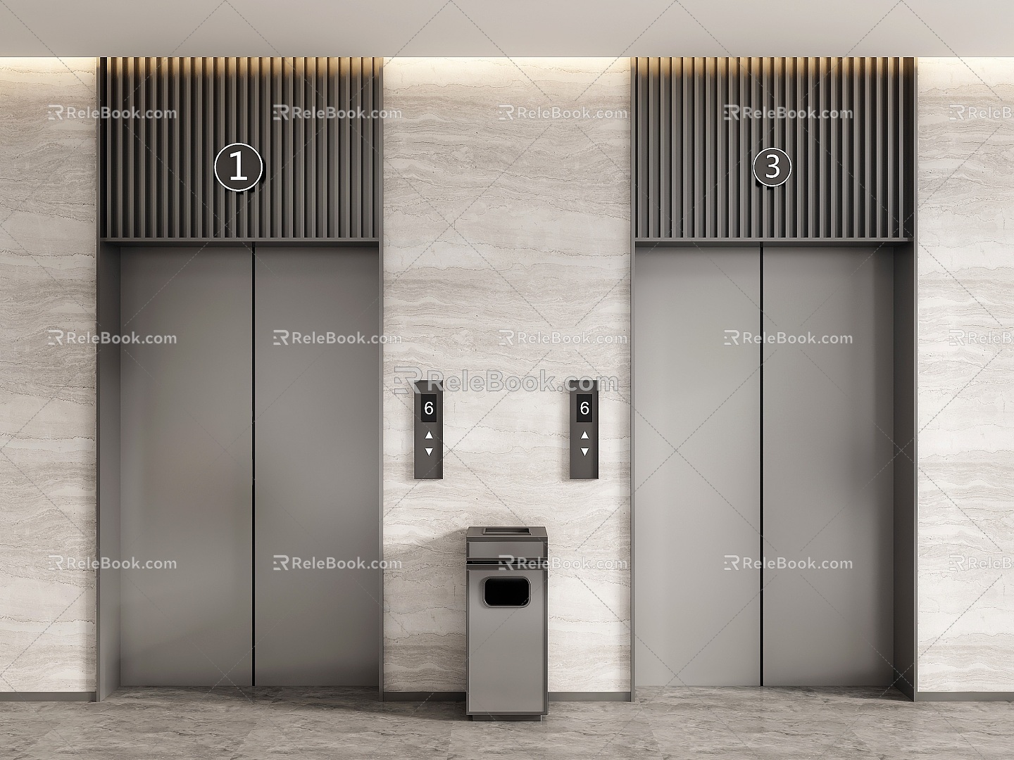 Elevator Hall Elevator Door Elevator Elevator Button Lobby Elevator Hotel Elevator 3d model