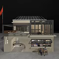 Bright Modern Dining Kitchen Interior Design With Skylight Pendant Lights Dining Table And People