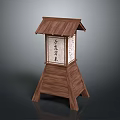 Japanese Style Wooden Lamp Combination with Roof like Top and White Panel