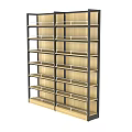 Modern Retail Display Shelving Unit With Wooden Shelves And Metal Frame For Product