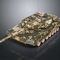 Military Armored Combat Tank With Camouflage Pattern And Heavy Tracked System