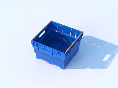 Blue Plastic Storage Bin For Household Organizing With Durable Stackable Design 3d model