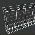 Modern Display Shelf With Wooden Top And Bottom Transparent Glass Shelves Multiple Layers