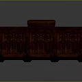Rustic Wooden Cabinet With Detailed Carved Patterns And Traditional Design