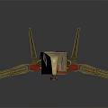 Futuristic Paper Model Spaceship With Streamlined Design Red Brown Color And Detailed Wings
