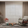 New Chinese Style Sofa Chair Single Chair Combination 3d model