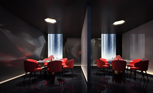 Modern Room Restaurant Room 3d model