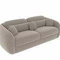 Modern Beige Two Seater Sofa With Comfortable Armrests And Soft Cushions 3d model