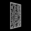 Modern Room Divider Featuring Ornate Laser Cut Leaf Pattern For Interior Decor 3d model