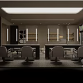 Modern Minimalist Beauty Hair Salon Storefront With Soft Lighting And Elegant Outdoor Greenery Decoration