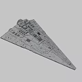 Epic Game Movie Character Large Spaceship 3D Model With Detailed Surface And Command Tower