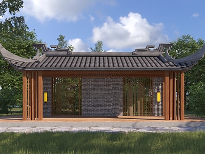 New Chinese Style Pavilion 3d model