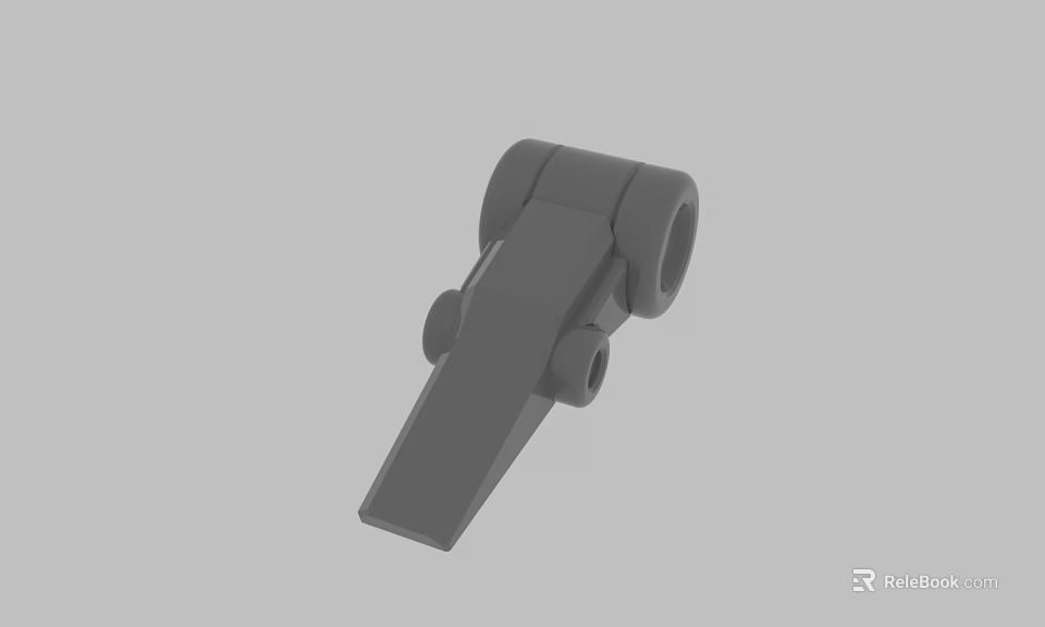 Gray 3D Model Mechanical Part With Circular Components And Simple Structure 3d model 
